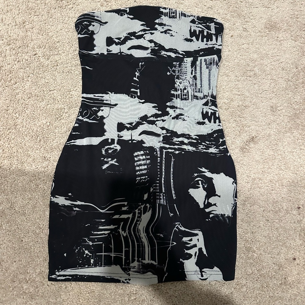 White fox tube dress - like new